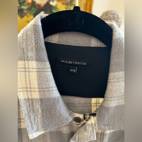 Wings and Horns Button Down Zip Up Shirt - Picture 2 of 5